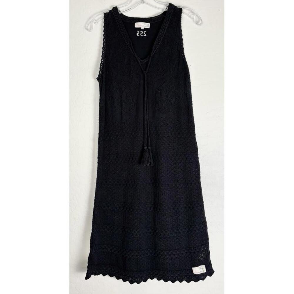 Odd Molly Anthropologie Crochet Sheer Dress 1/S Black 1850